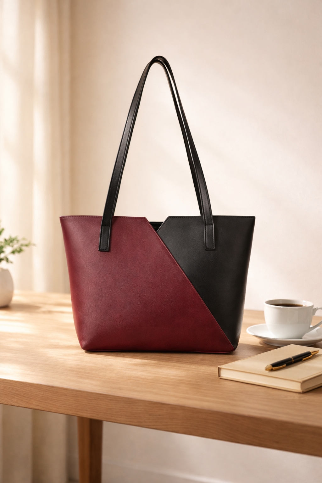 Dual-Tone Compact Handbag